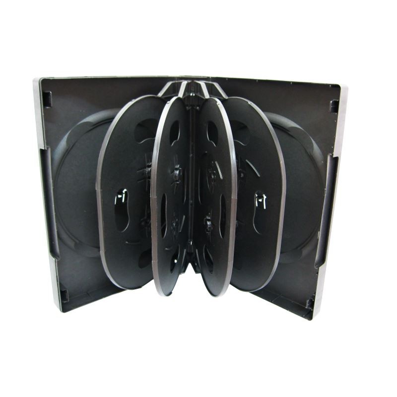 Carcasa pentru stocare 10 unitati (DVD, CD, Blu-ray) plastic neagra - imagine 3